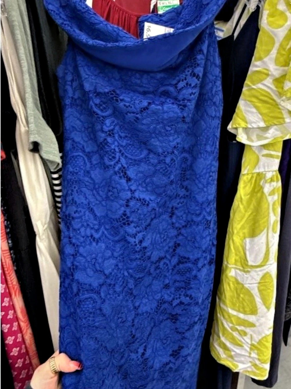 Women's Blue Lace Maxi Dress